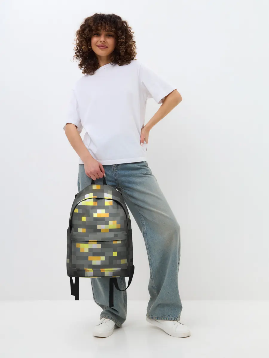 Рюкзак джинсовый / ЗОЛОТАЯ РУДА | GOLD ORE | MINECRAFT