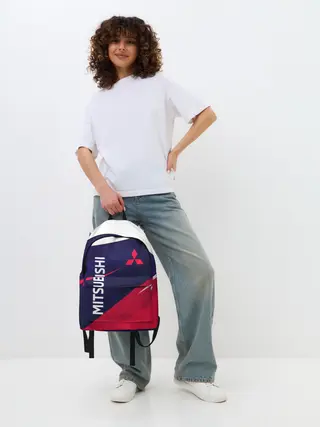 Рюкзак джинсовый / MITSUBISHI ТРИКОЛОР