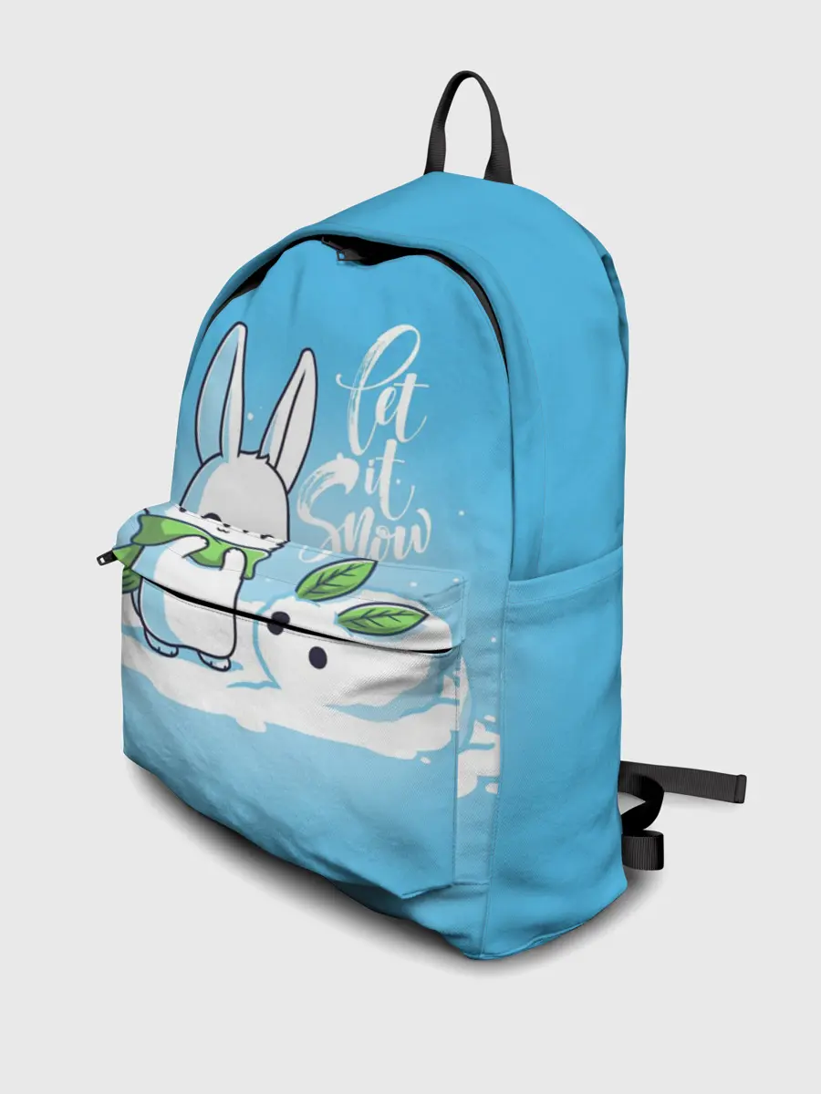 Рюкзак джинсовый / Let it snow. Зайчик и снежок