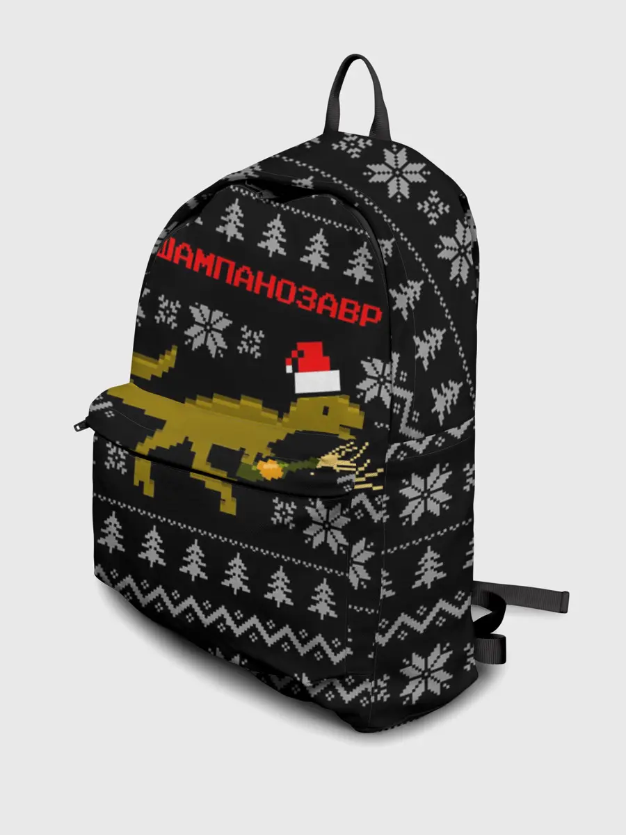 Рюкзак джинсовый / Шампанозавр в шапке