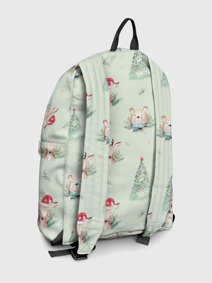 Рюкзак джинсовый / Олени, медведи и еноты