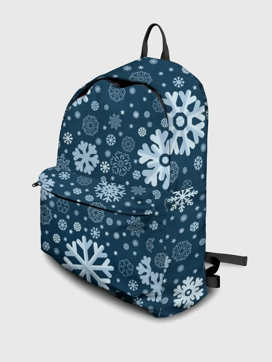 Рюкзак джинсовый / Новогодние снежинки, новый год