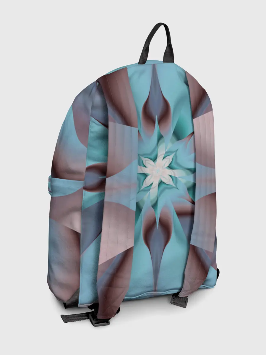 Рюкзак джинсовый / Абстрактный цветок. Голубой.