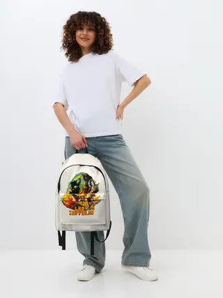 Рюкзак джинсовый / Группа Led Zeppelin арт