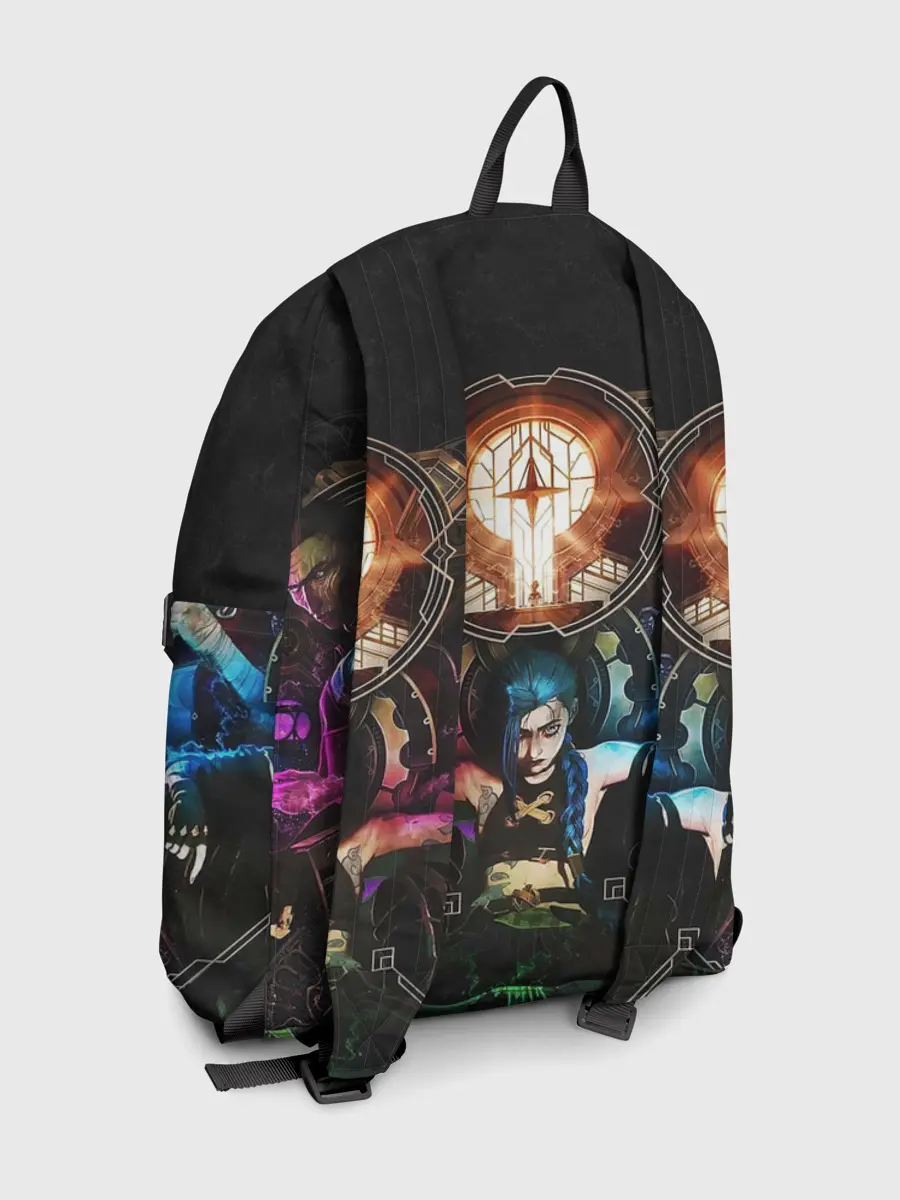 Рюкзак джинсовый / Аркейн Джинкс,Ви и Силко