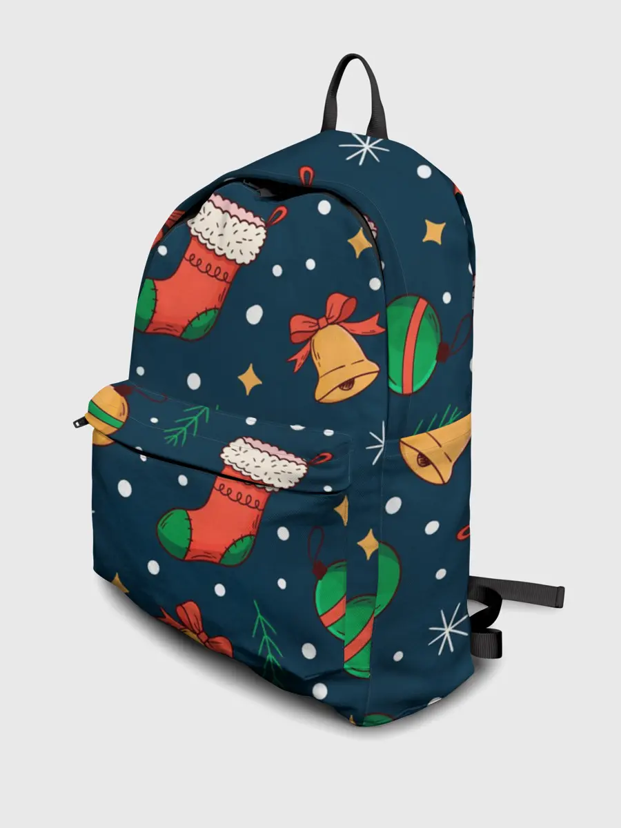 Рюкзак джинсовый / Новогодний, рождественский узор