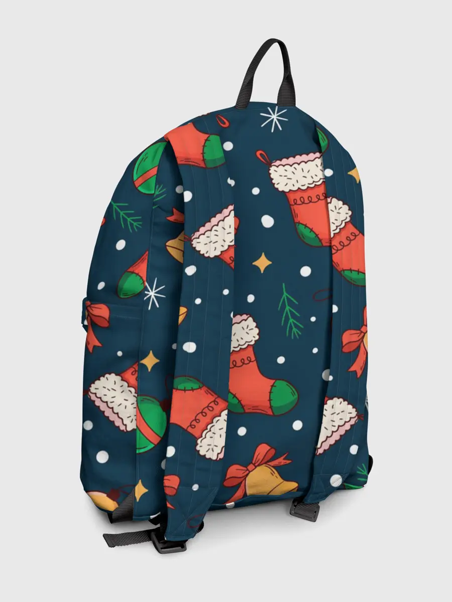 Рюкзак джинсовый / Новогодний, рождественский узор