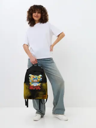 Рюкзак джинсовый / Карикатура Ангус Янг - AC/DC