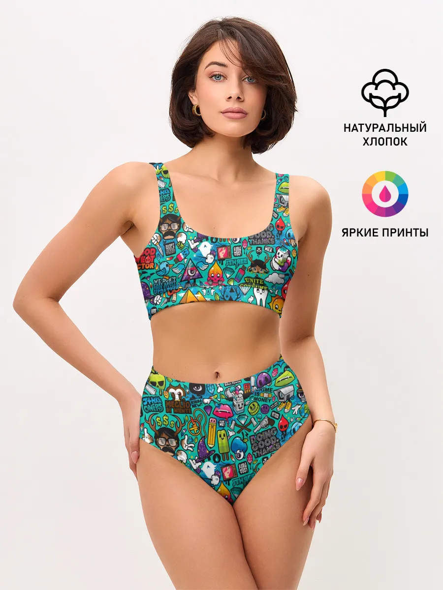 Женские топ и трусы / стикербомбинг