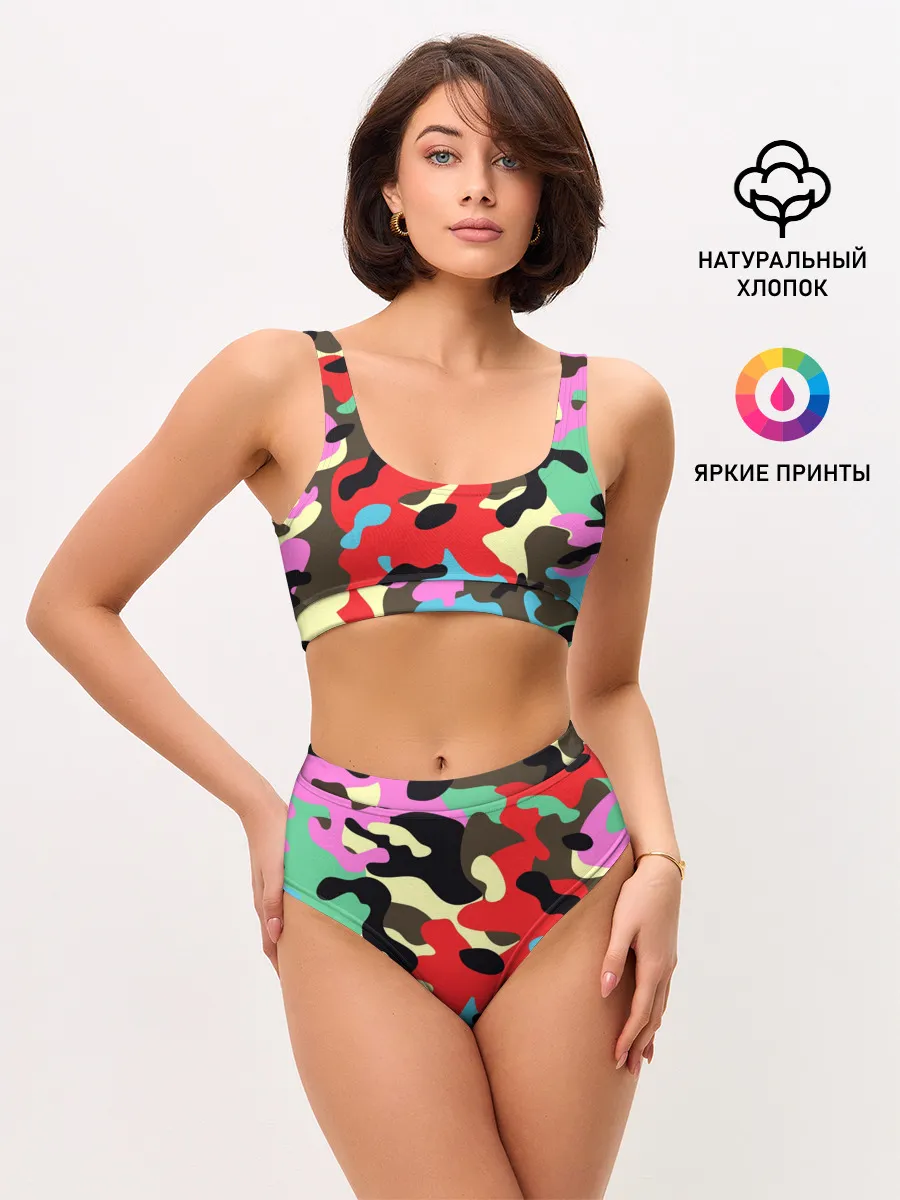 Женские топ и трусы / Камуфляж