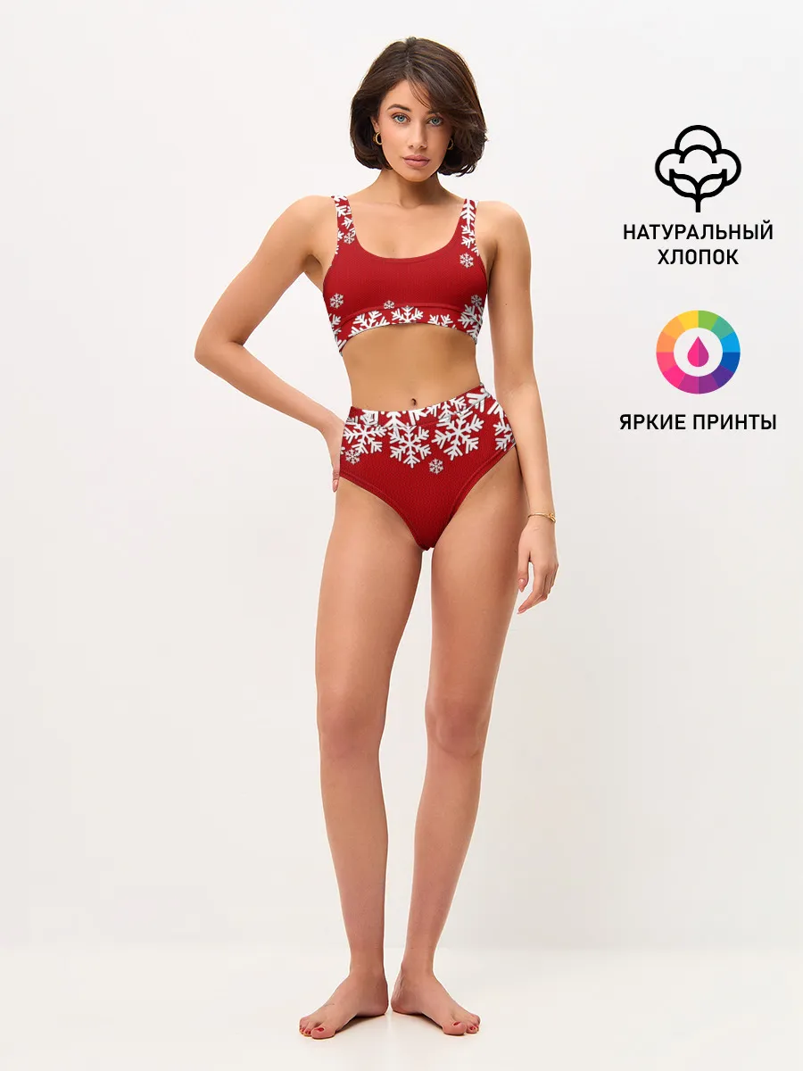 Женские топ и трусы / Снежинки