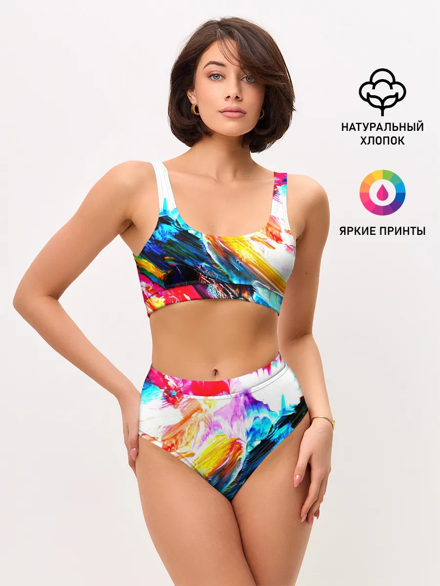 Женские топ и трусы / Абстракция красок