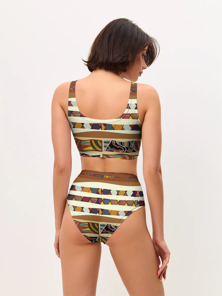 Женские топ и трусы / Африканская мозаика