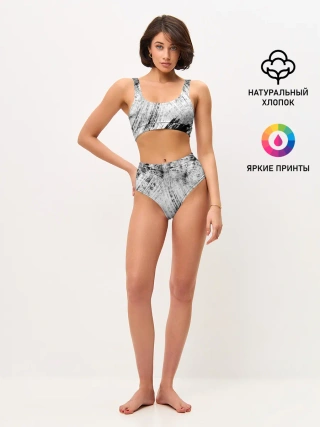 Женские топ и трусы / Серые штрихи