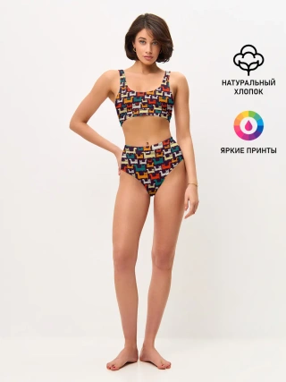 Женские топ и трусы / Найди чёрного кота