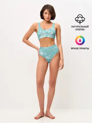 Женские топ и трусы / Кружевные цветы