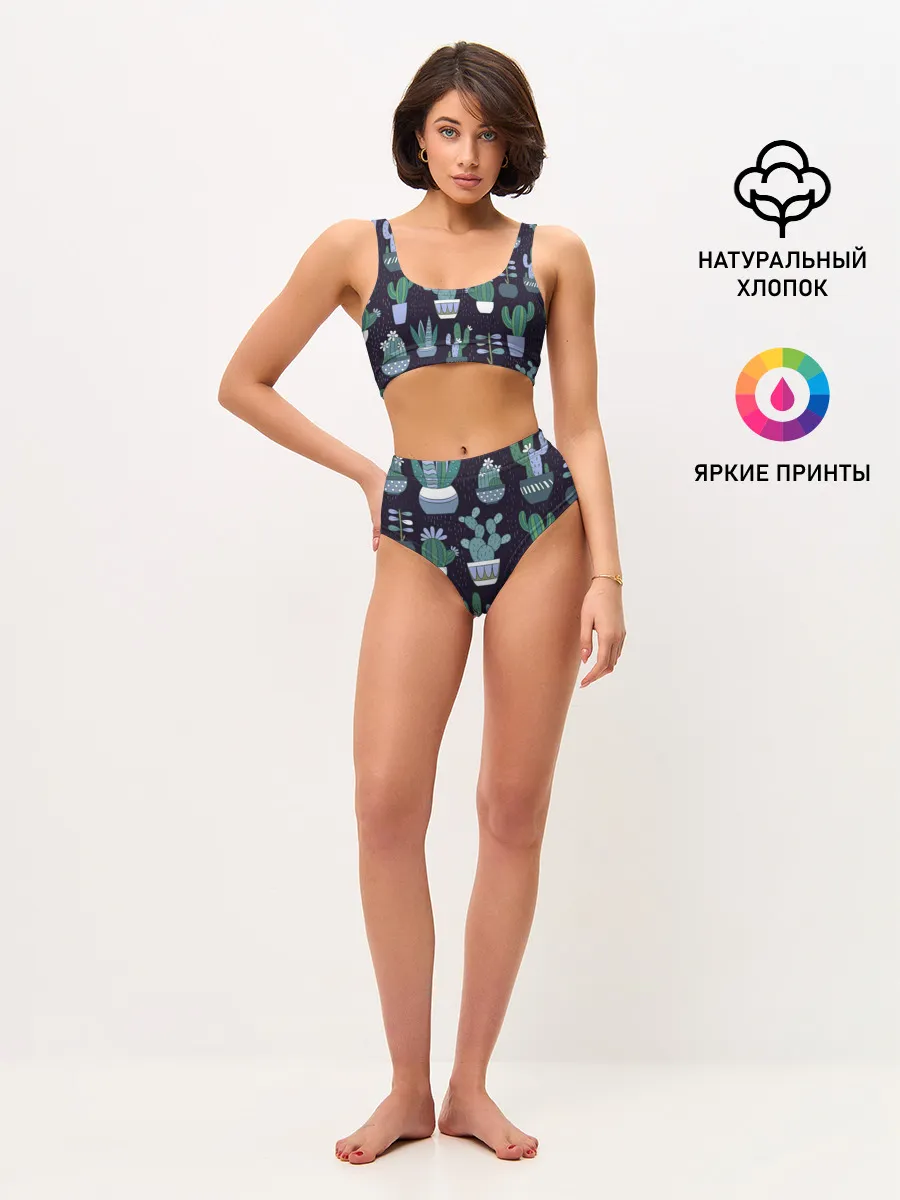 Женские топ и трусы / Кактусы