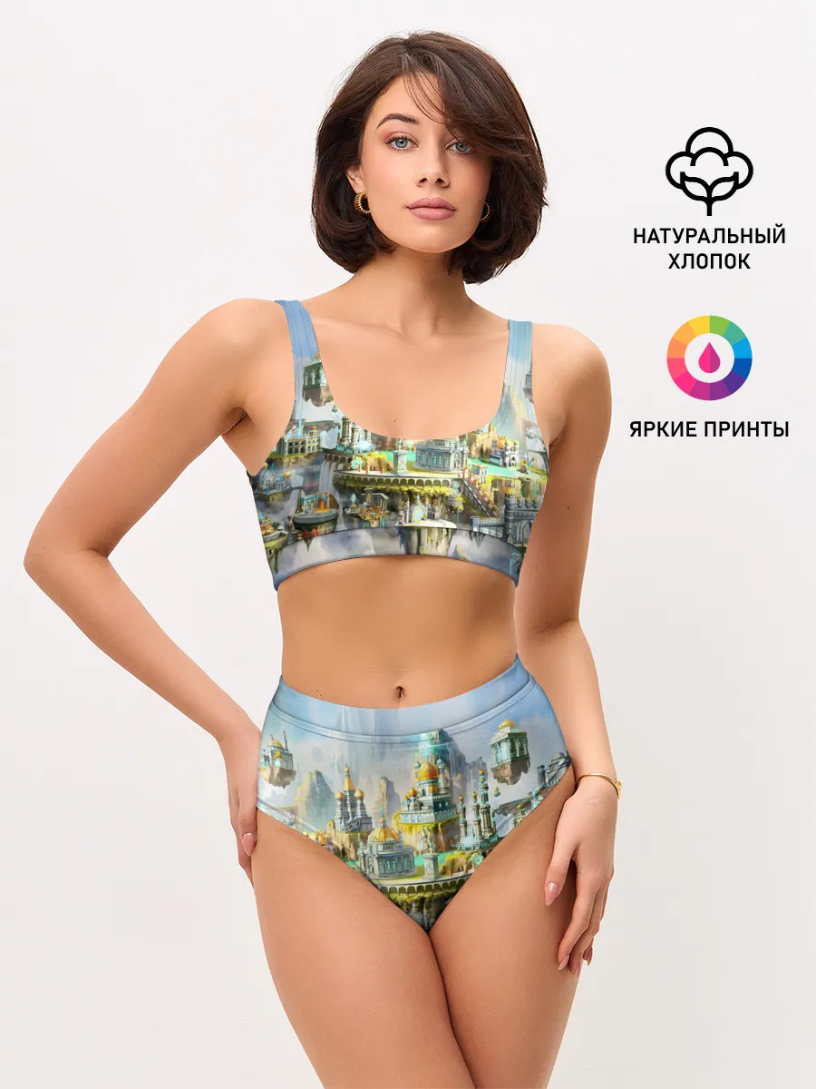 Женские топ и трусы / Город в небе