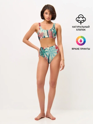 Женские топ и трусы / Абстракция Пальмы Текстура