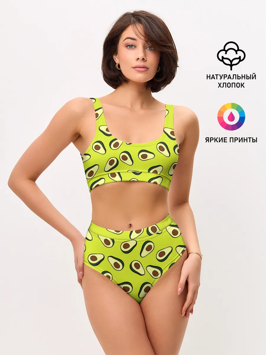Женские топ и трусы / Авокадо