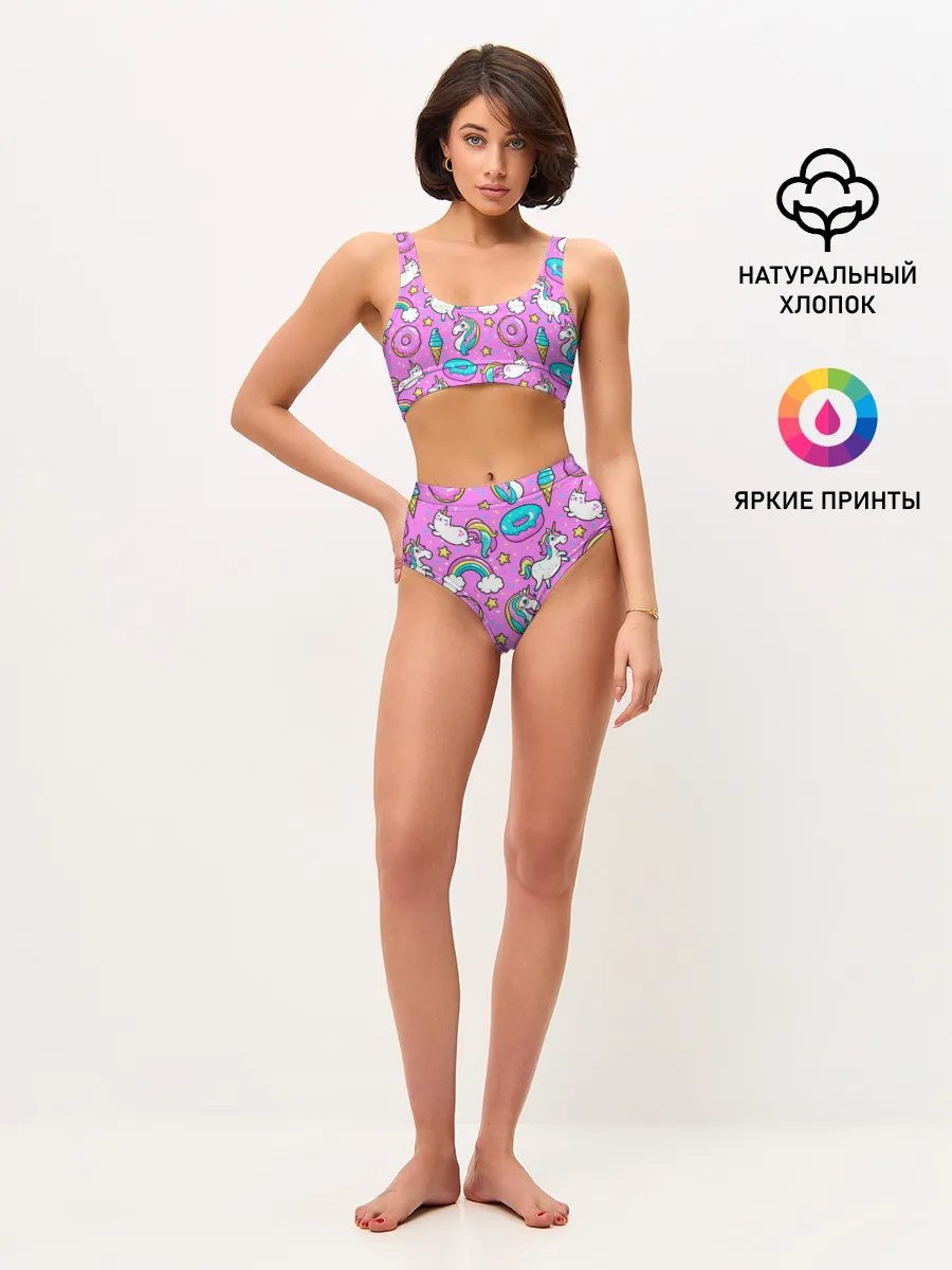 Женские топ и трусы / Котики и Единороги