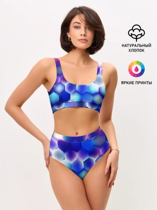 Женские топ и трусы / Синяя чешуя змеи