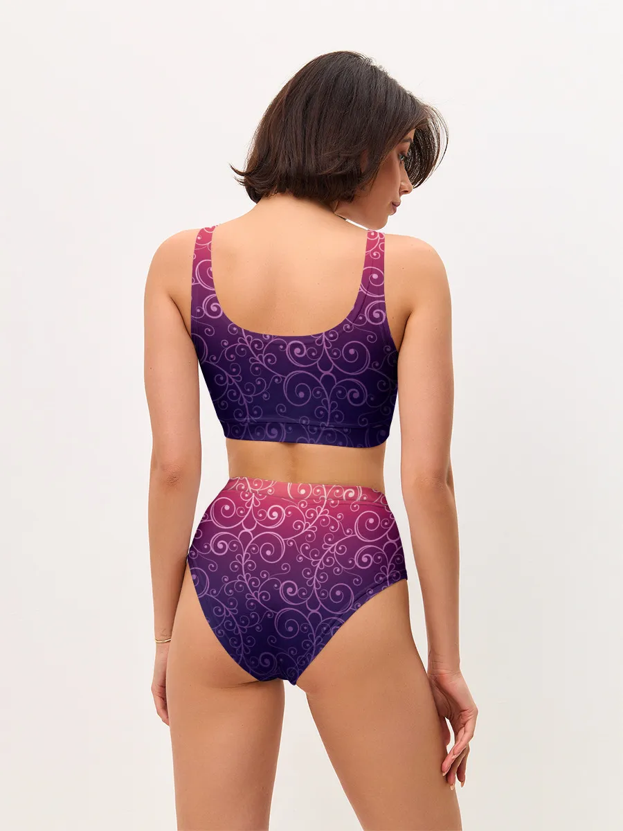 Женские топ и трусы / Цветочный узор