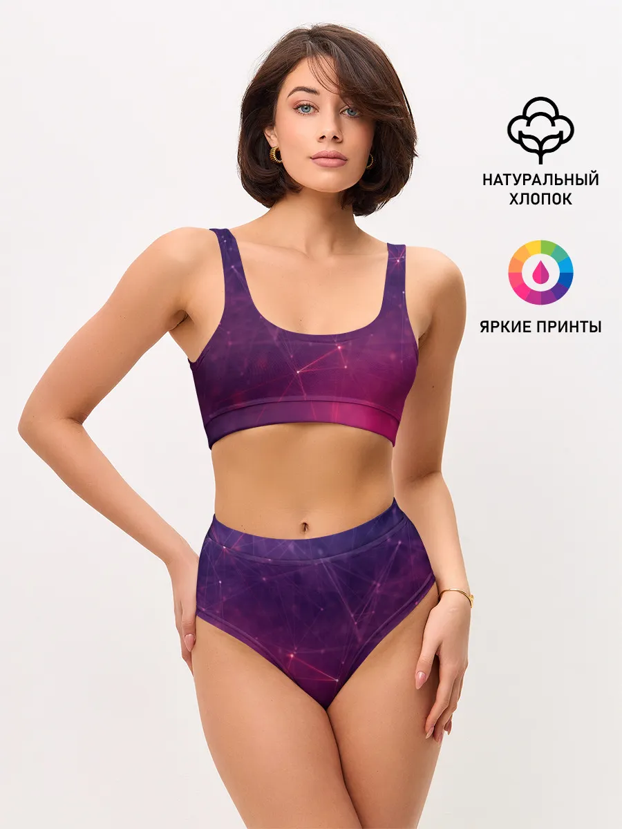 Женские топ и трусы / Космическая текстура