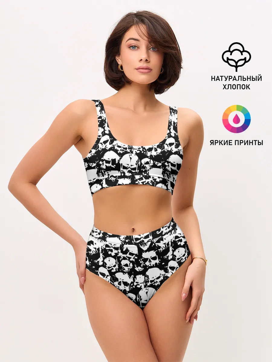 Женские топ и трусы / черепа