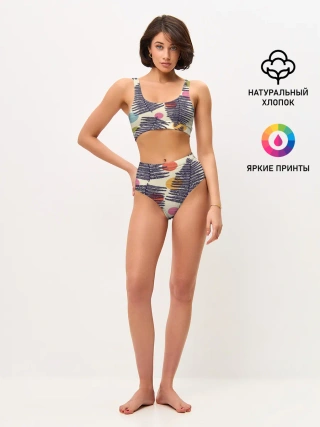Женские топ и трусы / Тропики паттерн