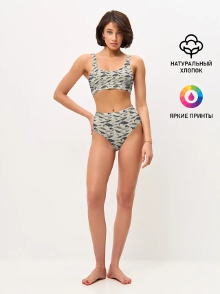 Женские топ и трусы / Whales pattern