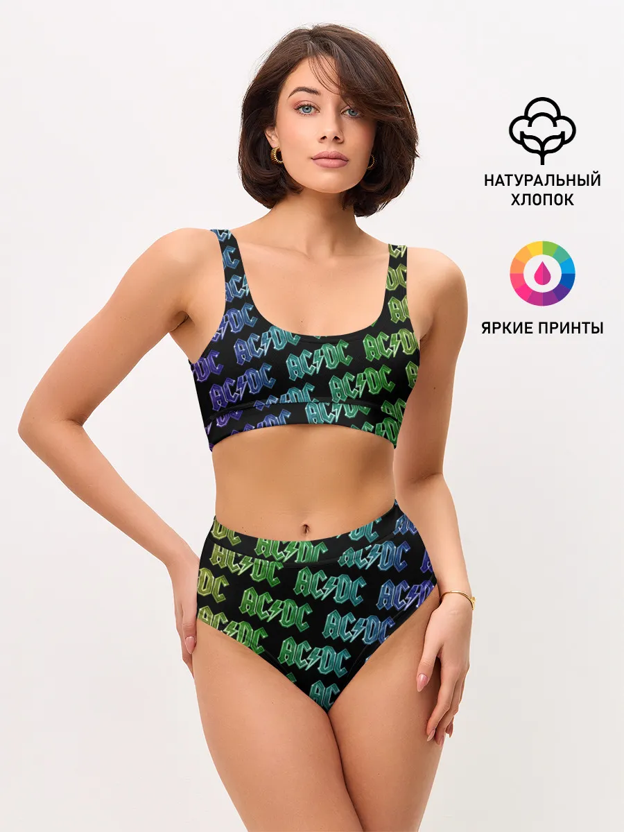 Женские топ и трусы / AC DC. Паттерн Градиент