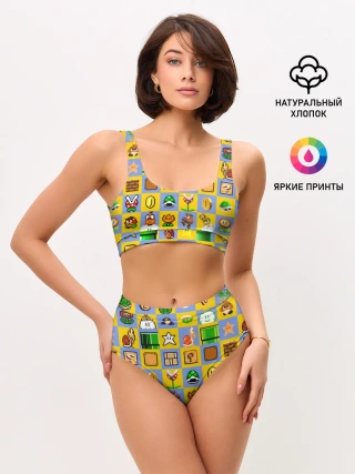 Женские топ и трусы / Super Mario Pop art