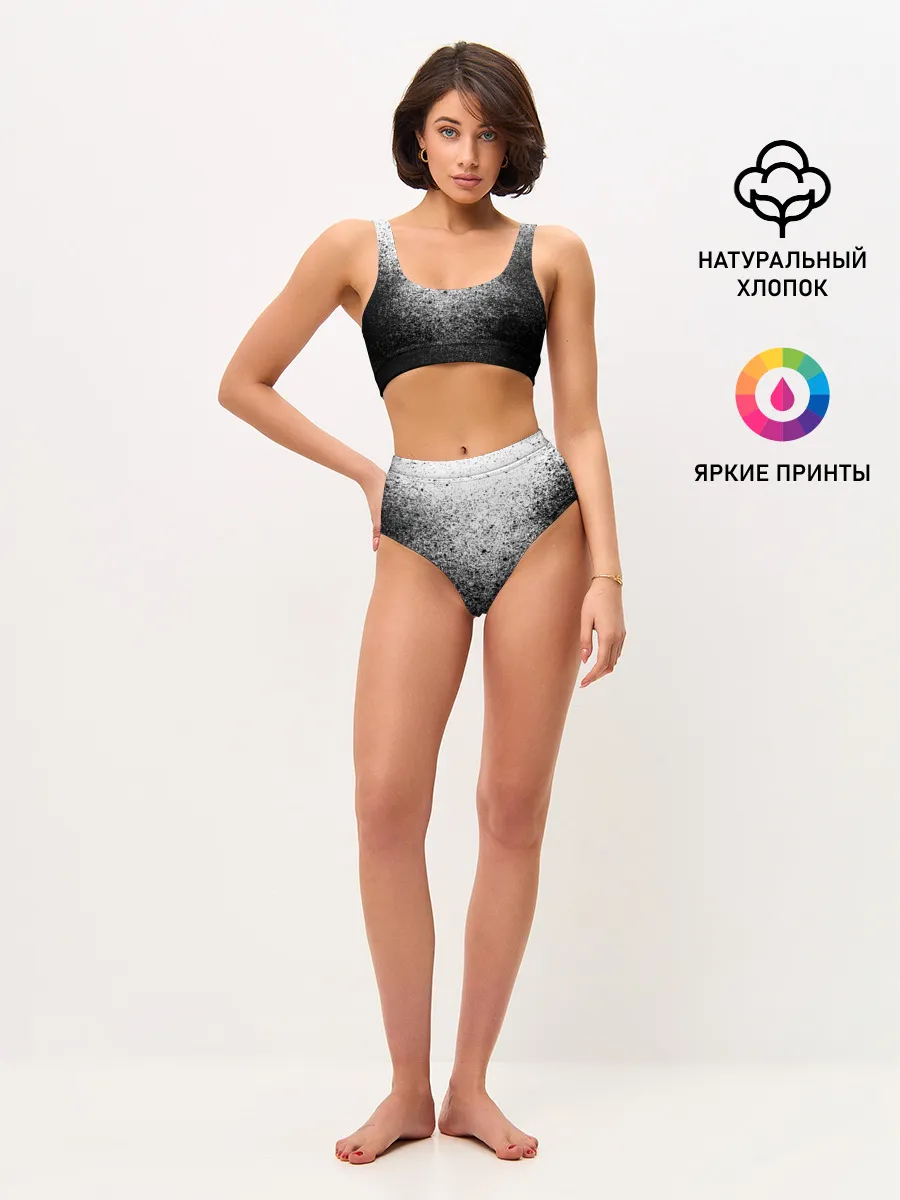 Женские топ и трусы / БРЫЗГИ КРАСОК ЧЁРНЫЙ
