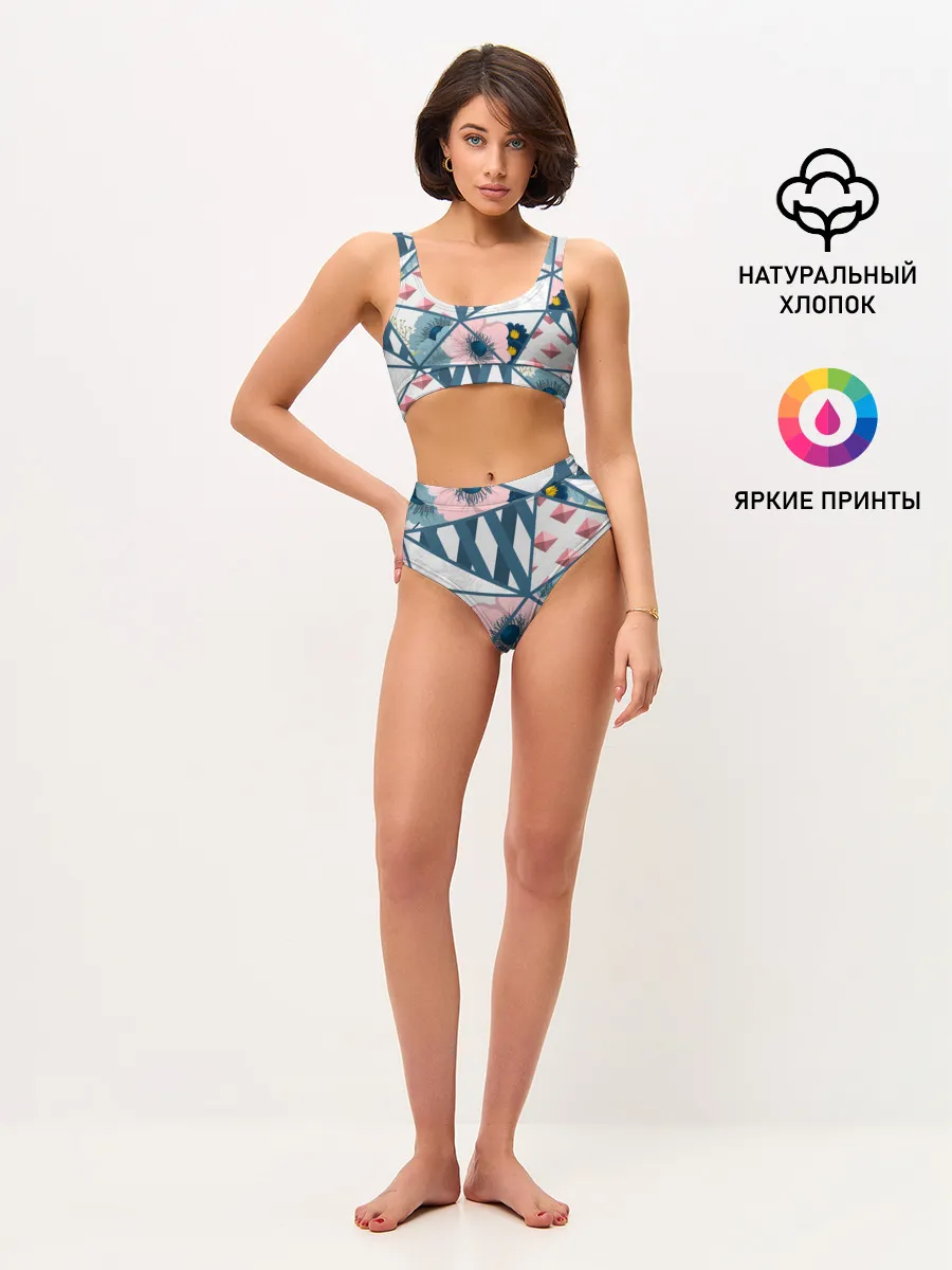 Женские топ и трусы / Геометрия цветов