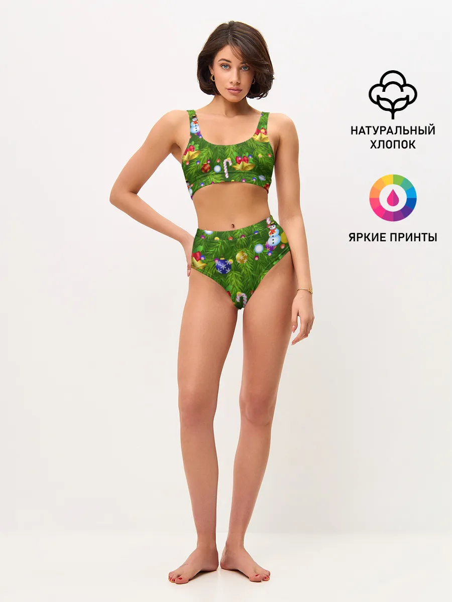 Женские топ и трусы / Ёлка новогодняя