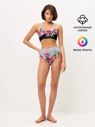 Женские топ и трусы / Розы