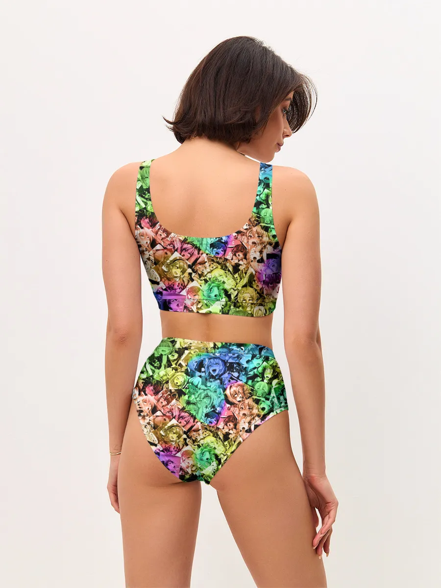 Женские топ и трусы / Радуга ахегао