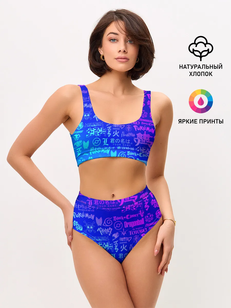 Женские топ и трусы / ЛОГО АНИМЕ МУЛЬТФИЛЬМОВ