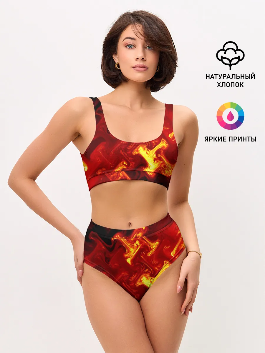 Женские топ и трусы / Огненная лава
