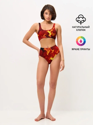 Женские топ и трусы / Огненная лава