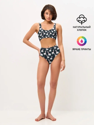 Женские топ и трусы / Новогодние ламы