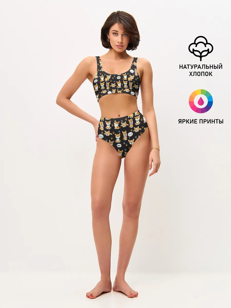 Женские топ и трусы / Милые пёсики