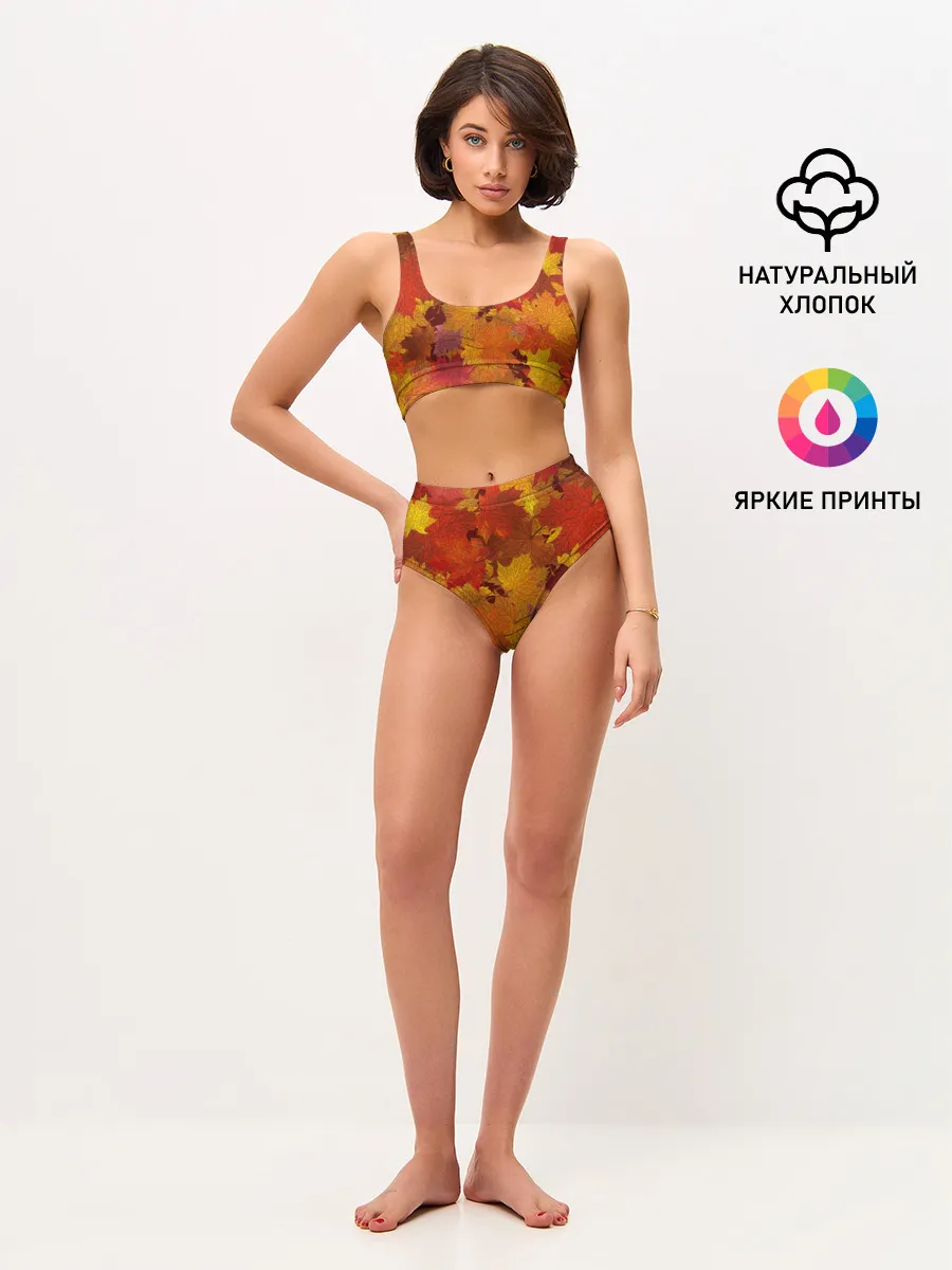 Женские топ и трусы / Осенние листья