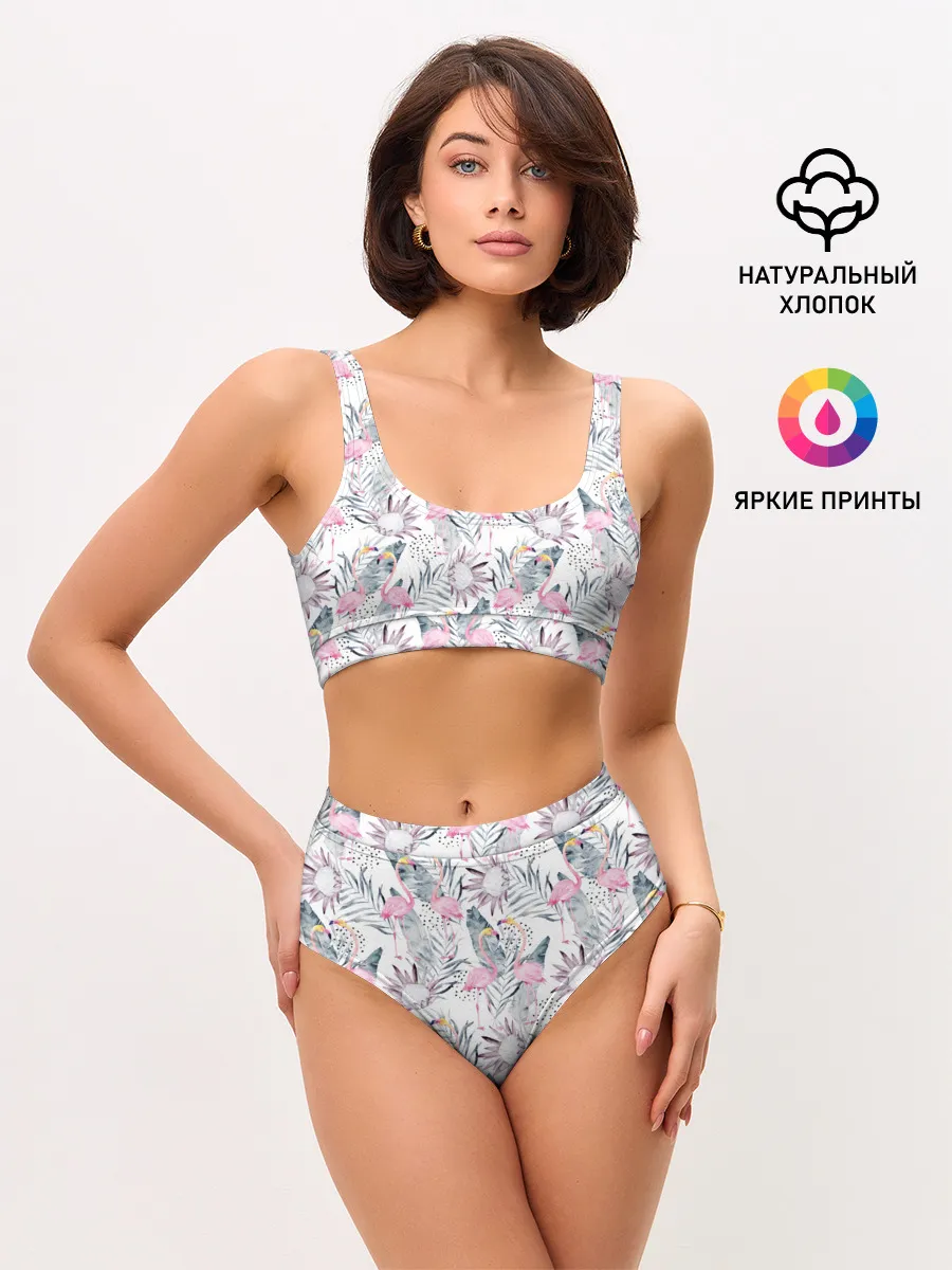 Женские топ и трусы / Фламинго