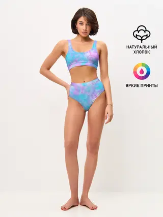 Женские топ и трусы / Мрамор Tie Dye