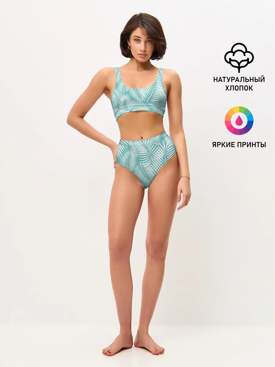Женские топ и трусы / Листья Пальмы