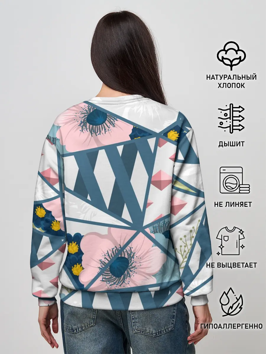 Женский свитшот / Геометрия цветов