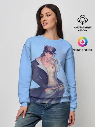 Женский свитшот / Joutarou Kuujou на синем