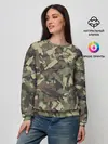 Женский свитшот / Лесной камуфляж с бутылками